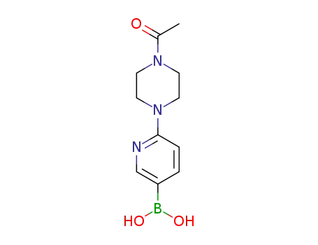 Molecular Structure of 1236360-37-4 (2-(4-Acetylpiperazin-1-yl)pyridine-5-boronic acid)