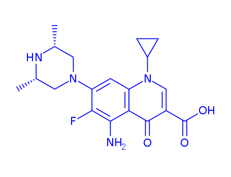 3-Quinolinecarboxylicacid,5-amino-1-cyclopropyl-7-[(3R,5S)-3,5-dimethyl-1-piperazinyl]-6-fluoro-1,4-dihydro-4-oxo-,rel-