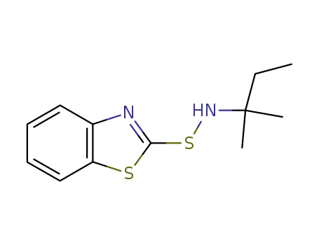 Molecular Structure of 110799-28-5 (N-(2-METHYL-2-BUTYL)-2-BENZOTHIAZOLESULPHENAMIDE)