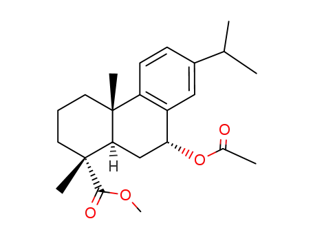 Molecular Structure of 22565-68-0 (methyl (1R,4aS,9R,10aR)-9-acetoxy-1,2,3,4,4a,9,10,10a-octahydro-1,4a-dimethyl-7-(1-methylethyl)phenanthrene-1-carboxylate)
