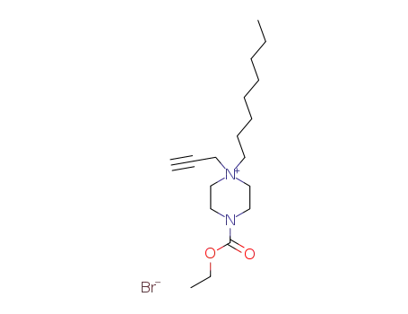Molecular Structure of 109964-28-5 (4-(ethoxycarbonyl)-1-octyl-1-prop-2-yn-1-ylpiperazin-1-ium bromide)