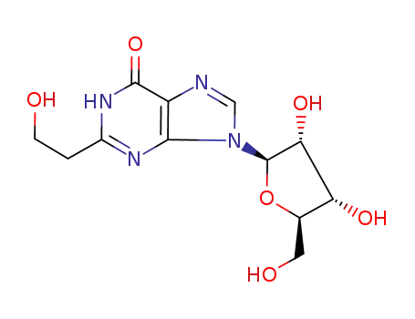 Molecular Structure of 110851-59-7 (2-[2-Hydroxyethyl]-9-[beta-d-ribofuranosyl]hypoxanthine)