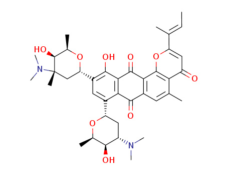 4H-Anthra[1,2-b]pyran-4,7,12-trione,11-hydroxy-5-methyl-2-[(1E)-1-methyl-1-propen-1-yl]-8-[2,3,6-trideoxy-3-(dimethylamino)-b-D-arabino-hexopyranosyl]-10-[2,3,6-trideoxy-3-(dimethylamino)-3-C-methyl-a