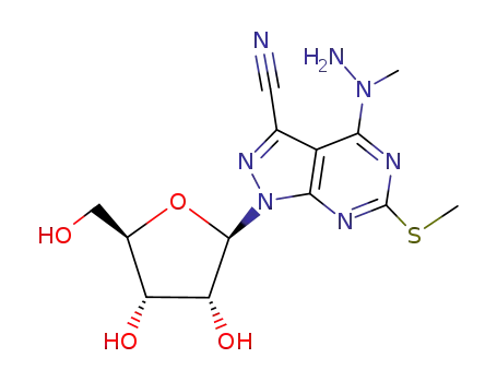 3-cyano-4-(1-methylhydrazino)-6-methylthio-1-(β-d-ribofuranosyl)-1H-pyrazolo<3.4-d>pyrimidine