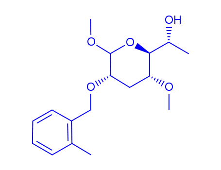 Molecular Structure of 123919-87-9 (.alpha.-talo-Heptopyranoside, methyl 3,7-dideoxy-4-O-methyl-2-O-(2-methylphenyl)methyl-)