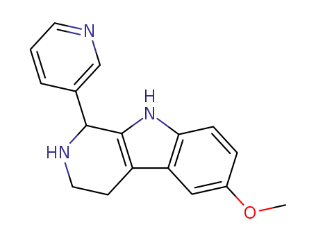 Molecular Structure of 5754-55-2 (6-methoxy-1-(pyridin-3-yl)-2,3,4,9-tetrahydro-1H-beta-carboline)