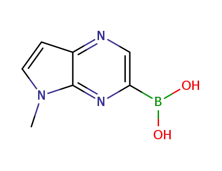 Molecular Structure of 1111638-12-0 (Boronic acid, B-(5-Methyl-5H-pyrrolo[2,3-b]pyrazin-3-yl)-)