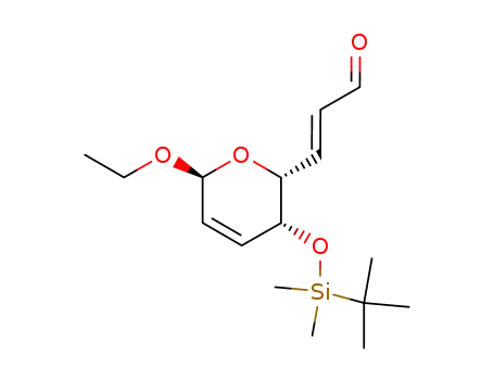 Molecular Structure of 111397-80-9 ((E)-3-[(2R,3R,6S)-3-(tert-Butyl-dimethyl-silanyloxy)-6-ethoxy-3,6-dihydro-2H-pyran-2-yl]-propenal)
