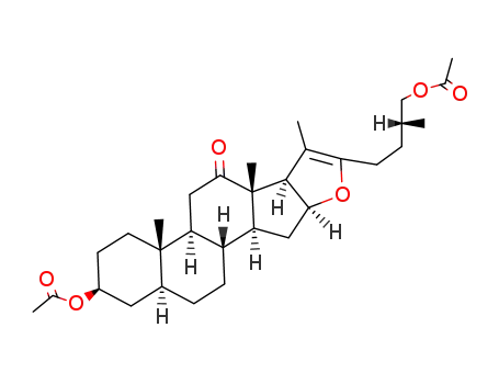 Molecular Structure of 105044-10-8 ((25R)-12-oxo-5α-furost-20(22)-ene-3β,26-diyl diacetate)