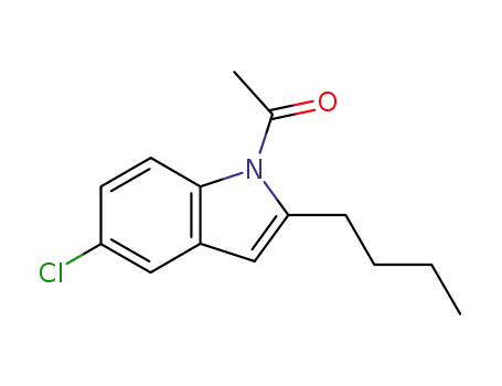 Molecular Structure of 123028-39-7 (1-ACETYL-2-BUTYL-5-CHLOROINDOLE)