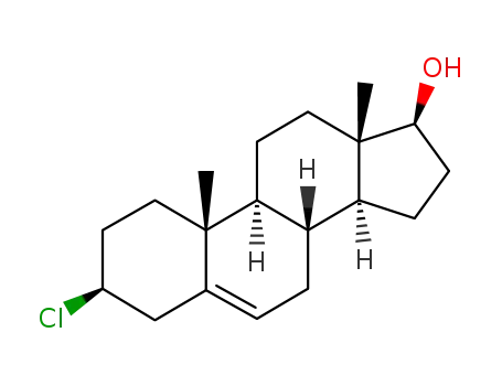 Molecular Structure of 6960-01-6 (3-chloro-10,13-dimethyl-2,3,4,7,8,9,11,12,14,15,16,17-dodecahydro-1H-c yclopenta[a]phenanthren-17-ol)