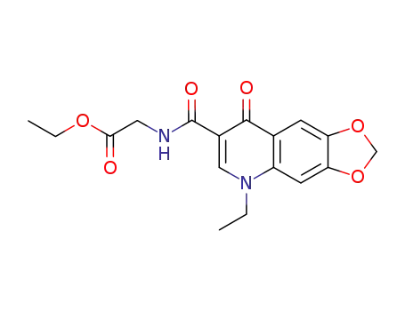 Molecular Structure of 110261-15-9 (ethyl N-[(5-ethyl-8-oxo-5,8-dihydro[1,3]dioxolo[4,5-g]quinolin-7-yl)carbonyl]glycinate)