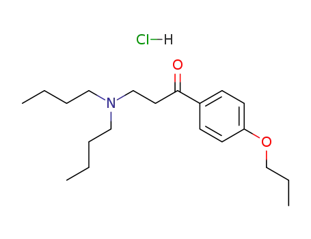 Molecular Structure of 110747-24-5 (3-(dibutylamino)-1-(4-propoxyphenyl)propan-1-one hydrochloride)