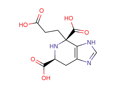 Molecular Structure of 120293-52-9 (1H-Imidazo[4,5-c]pyridine-4,6-dicarboxylicacid, 4-(2-carboxyethyl)-4,5,6,7-tetrahydro-, (4R,6S)- (9CI))