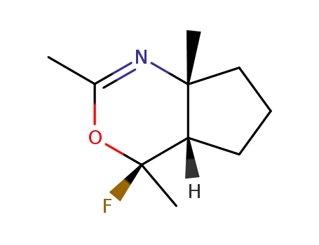 Molecular Structure of 123766-47-2 (Cyclopent[d][1,3]oxazine, 4-fluoro-4,4a,5,6,7,7a-hexahydro-2,4,7a-trimethyl-, (4-alpha-,4a-alpha-,7a-alpha-)- (9CI))