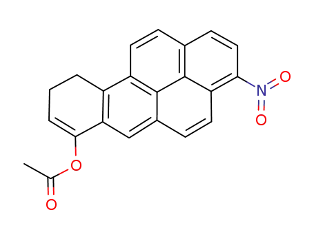 Molecular Structure of 171621-47-9 (Acetic acid 3-nitro-9,10-dihydro-benzo[def]chrysen-7-yl ester)