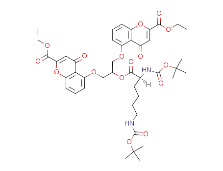 Molecular Structure of 110838-56-7 (2-<N,N'-di(tert-butoxycarbonyl)-L-lysyloxy>-1,3-bis(2-ethoxycarbonylchromon-5-yloxy)propane)
