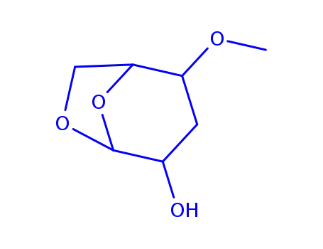 Molecular Structure of 123919-91-5 (.beta.-ribo-Hexopyranose, 1,6-anhydro-3-deoxy-4-O-methyl-)