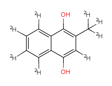 Molecular Structure of 1142409-65-1 (2-Methyl-1,4-naphthalenediol-d8)
