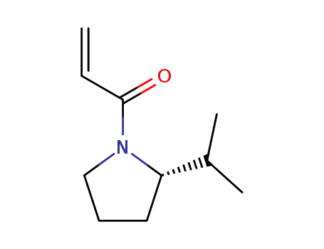 Molecular Structure of 123445-42-1 (Pyrrolidine, 2-(1-methylethyl)-1-(1-oxo-2-propenyl)-, (S)- (9CI))