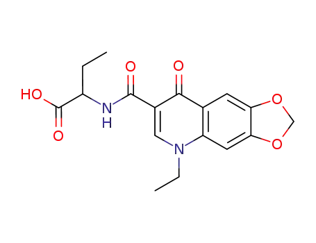 Molecular Structure of 110261-16-0 (2-{[(5-ethyl-8-oxo-5,8-dihydro[1,3]dioxolo[4,5-g]quinolin-7-yl)carbonyl]amino}butanoic acid)