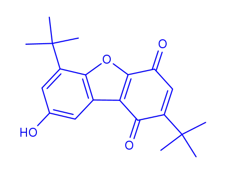 Molecular Structure of 111305-16-9 (2,6-di-tert-butyl-8-hydroxydibenzo[b,d]furan-1,4-dione)