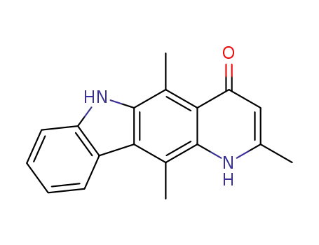 Molecular Structure of 111249-53-7 (1,4-dihydro-4-oxo-2,5,11-trimethyl-6H-pyrido(3,2-b)carbazole)