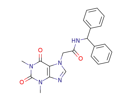 Molecular Structure of 110330-55-7 (N-benzhydryl-2-(1,3-dimethyl-2,6-dioxo-1,2,3,6-tetrahydro-7H-purin-7-yl)acetamide)