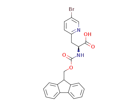 Molecular Structure of 282734-37-6 (2-PYRIDINEPROPANOIC ACID, 5-BROMO-.ALPHA.-[[(9H-FLUOREN-9-YLMETHOXY)CARBONYL]AMINO]-, (.ALPHA.S)-)