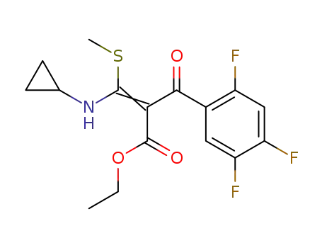 Molecular Structure of 118959-66-3 (Ethyl 3-cyclopropylamino-3-methylthio-2-(2,4,5-trifluoro)benzoylacrylate)