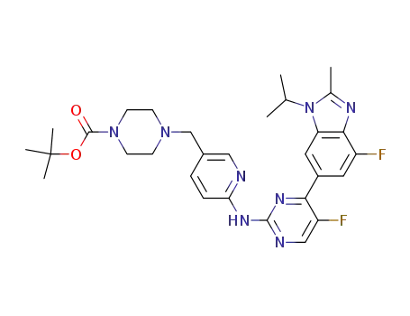 tert-butyl 4-((6-((5-fluoro-4-(4-fluoro-1-isopropyl-2-methyl-1H-benzo[d]imidazol-6-yl)pyrimidin-2-yl)amino)pyridin-3-yl)methyl)piperazine-1-carboxylate