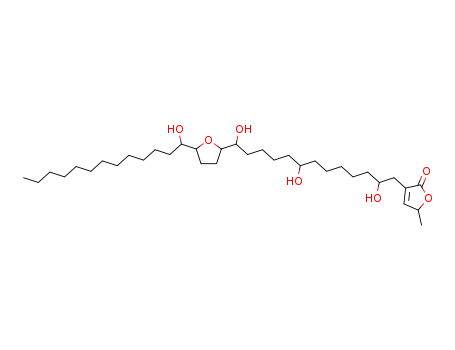2(5H)-Furanone,5-methyl-3-[2,8,13-trihydroxy-13-[tetrahydro-5-(1-hydroxytridecyl)-2-furanyl]tridecyl]-(9CI)
