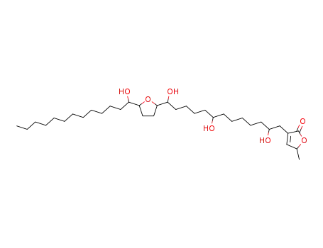 2(5H)-Furanone,5-methyl-3-[2,8,13-trihydroxy-13-[tetrahydro-5-(1-hydroxytridecyl)-2-furanyl]tridecyl]-(9CI)