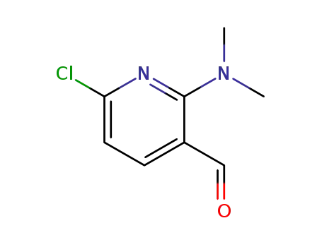 Molecular Structure of 1233698-83-3 (6-Chloro-2-(diMethylaMino)nicotinaldehyde)