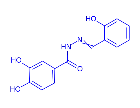 Molecular Structure of 1108233-33-5 (3,4-dihydroxy-N'-(2-hydroxybenzylidene)benzohydrazide)