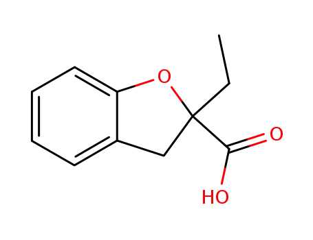 Molecular Structure of 111080-50-3 (2-Ethyl-2,3-dihydrobenzofuran-2-carboxylic acid)