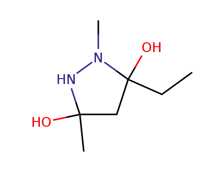 Molecular Structure of 109954-04-3 (3,5-Pyrazolidinediol,  5-ethyl-1,3-dimethyl-)