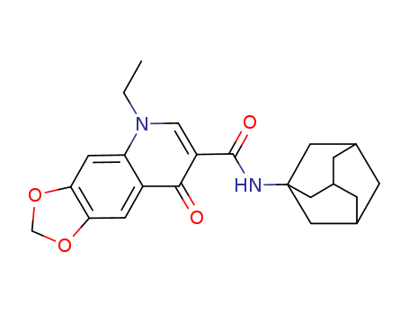 1,3-DIOXOLO[4,5-G]QUINOLINE-7-CARBOXAMIDE,5,8-DIHYDRO-5-ETHYL-8-OXO-N-TRICYCLO(3.3.1.1(SUP 3,7))DEC-1-YL-
