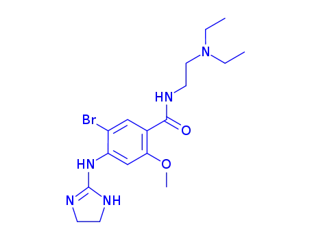 Molecular Structure of 111049-51-5 (5-bromo-N-(2-diethylaminoethyl)-4-(4,5-dihydro-1H-imidazol-2-ylamino)- 2-methoxy-benzamide)