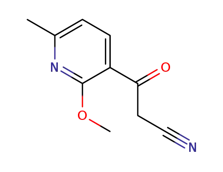 Molecular Structure of 1375637-50-5 (3-(2-methoxy-6-methyl-pyridin-3-yl)-3-oxo-propionitrile)