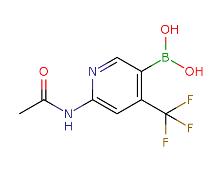 Molecular Structure of 1370351-47-5 (6-acetamido-4-(trifluoromethyl)pyridin-3-ylboronic acid)