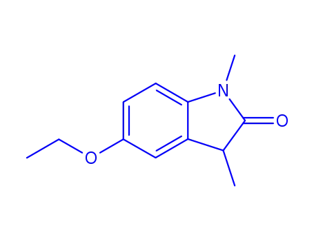 Molecular Structure of 131057-63-1 (2H-Indol-2-one,5-ethoxy-1,3-dihydro-1,3-dimethyl-(9CI))