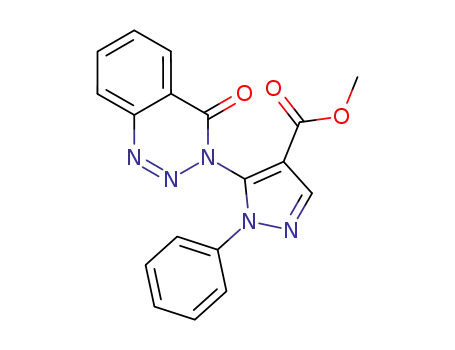 1H-Pyrazole-4-carboxylic acid, 5-(4-oxo-1,2,3-benzotriazin-3(4H)-yl)-1-phenyl-, methyl ester