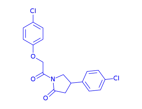 Molecular Structure of 137427-80-6 (1-((4-Chlorophenoxy)acetyl)-4-(4-chlorophenyl)-2-pyrrolidinone)
