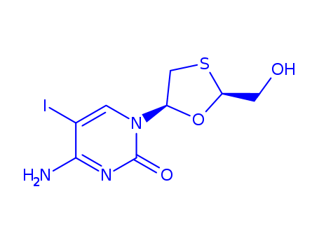 2(1H)-Pyrimidinone,4-amino-1-[2-(hydroxymethyl)-1,3-oxathiolan-5-yl]-5-iodo-, (2R-trans)- (9CI)