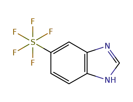 Molecular Structure of 663179-60-0 (5-(Pentafluorothio)-1H-benzimidazole, 5-(Pentafluorosulphanyl)-1H-benzimidazole)