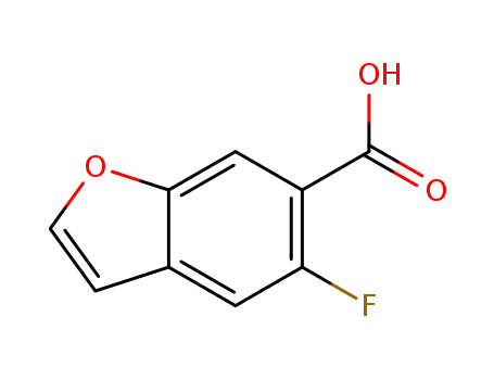 Molecular Structure of 1312556-72-1 (5-fluorobenzofuran-6-carboxylic acid)