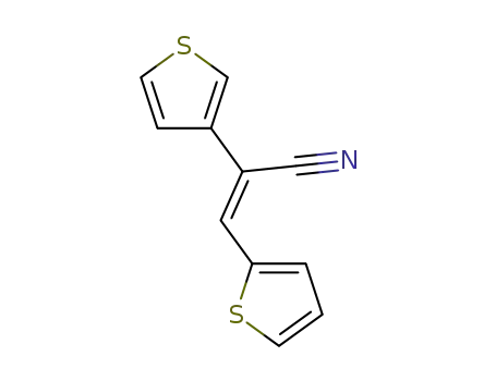Molecular Structure of 13781-61-8 ((Z)-3-(thiophen-2-yl)-2-(thiophen-3-yl)acrylonitrile)