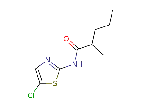 Molecular Structure of 13808-32-7 (Valeramide,  N-(5-chloro-2-thiazolyl)-2-methyl-  (8CI))