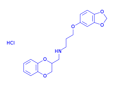 3-(1,3-Benzodioxol-5-yloxy)-N-[(2S)-2,3-dihydro-1,4-benzodioxin-2 -ylmethyl]-1-propanamine hydrochloride (1:1)